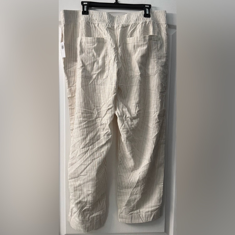 Old Navy High Rise Straight Striped Linen Blend - Picture 4 of 10